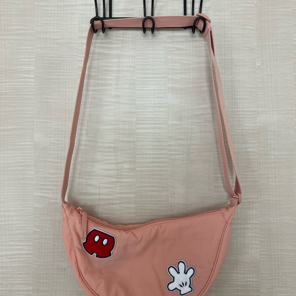 Peach Crossbody Bag with Disney Patches